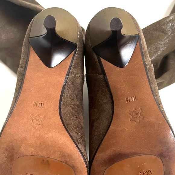 Donald J Pliner Suede Leather Knee High Boots Kitten Heels Sock Pull On Sz 10M - Picture 10 of 17